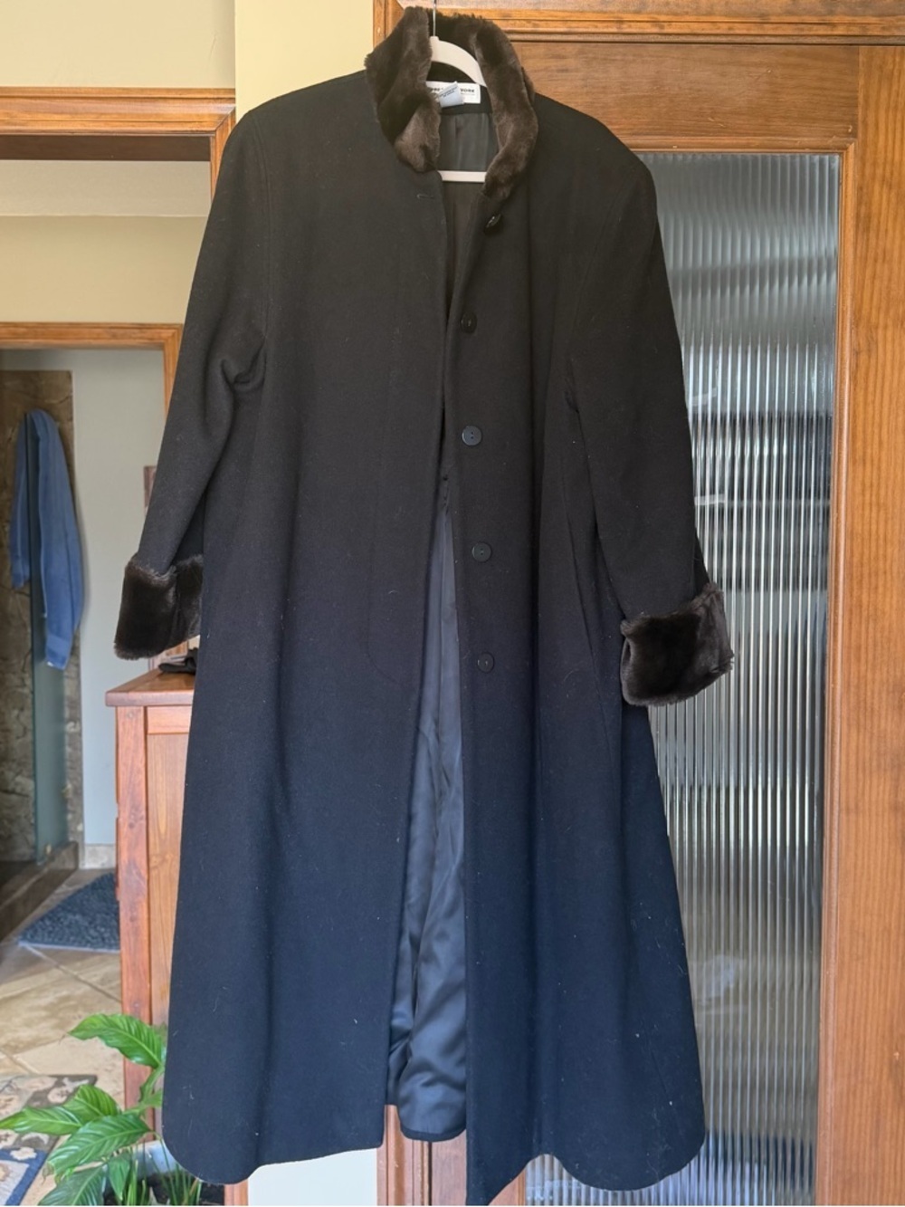 Preston & York Black Wool Coat Trench